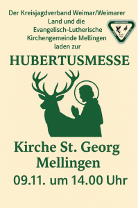 Flyer zur Hubertusmesse 2025 in Mellingen