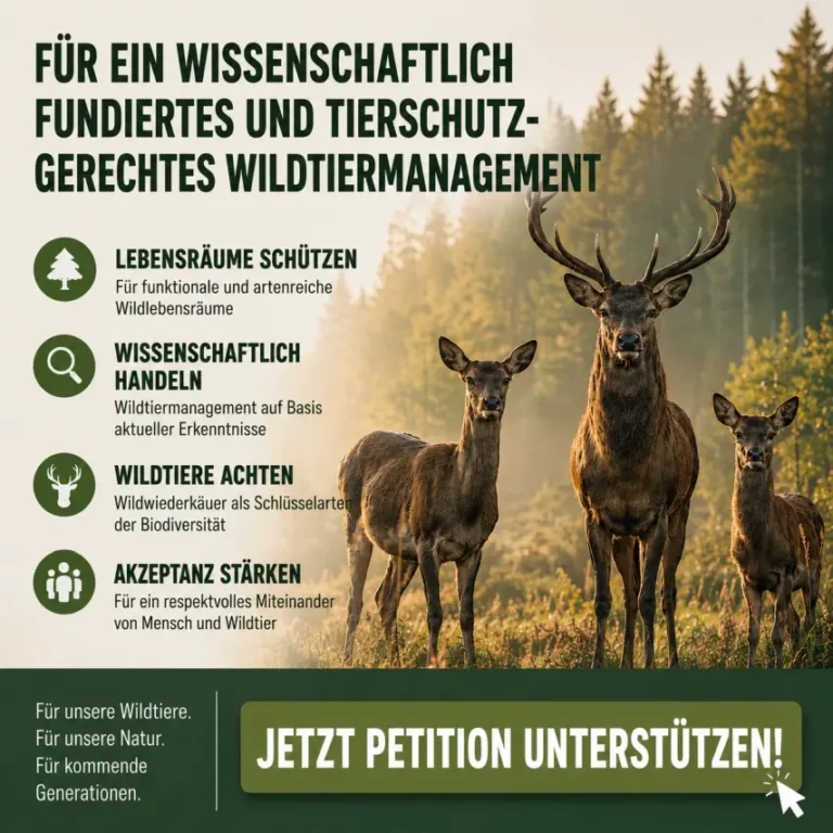 Poster zu Petition für besseres Wildtiermanagement